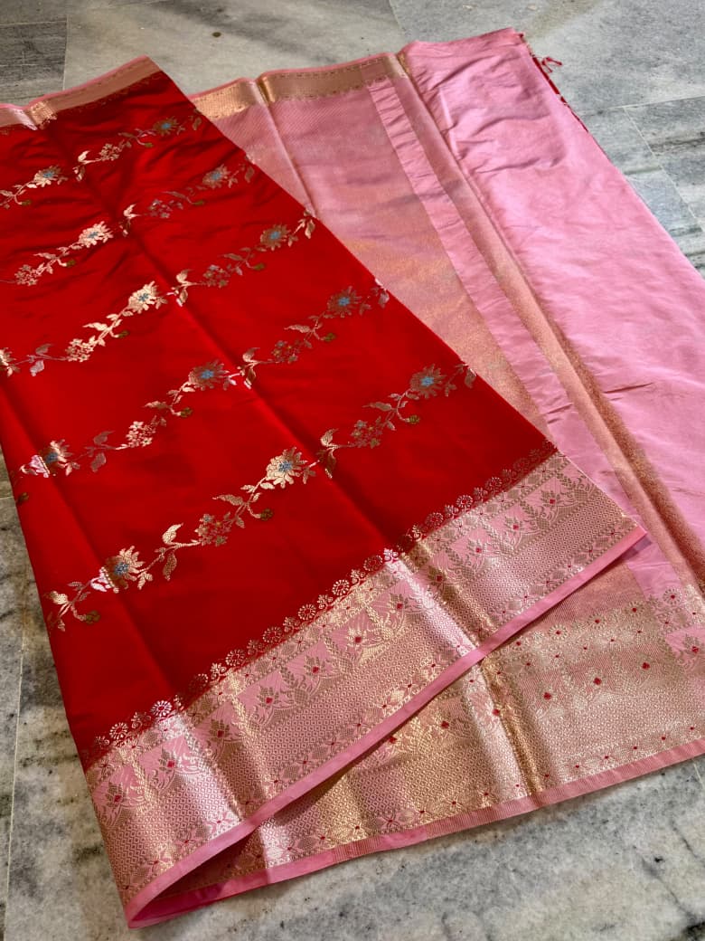 Lahariya design benaresi katan silk saree ✨