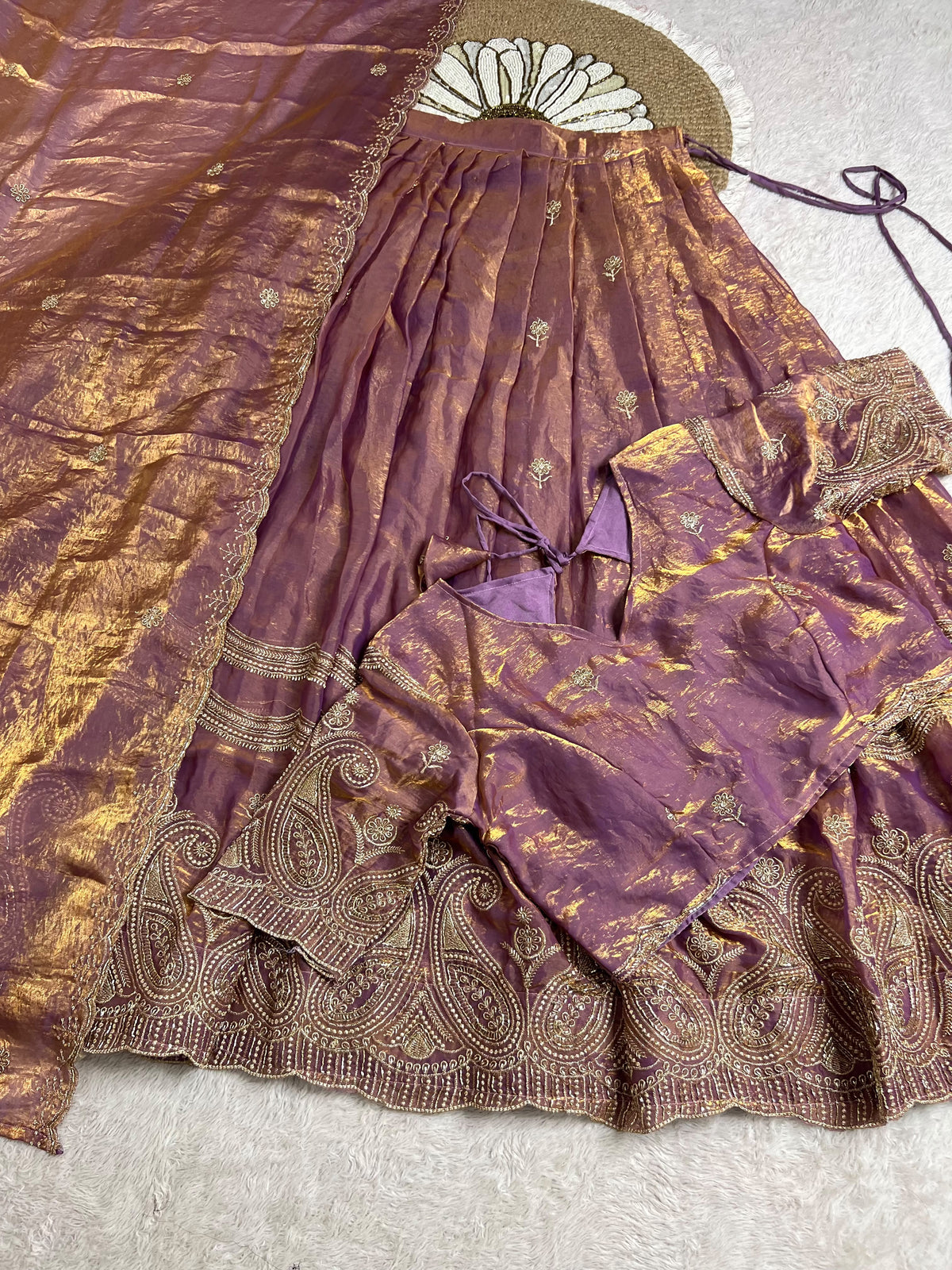 Space silk Fully stitched lehenga set ✨