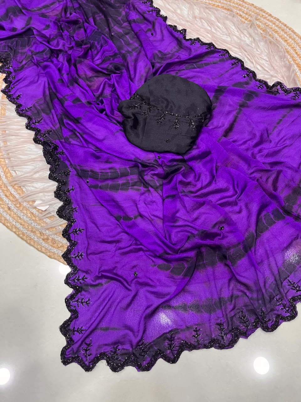 Dyeable chinnon saree✨