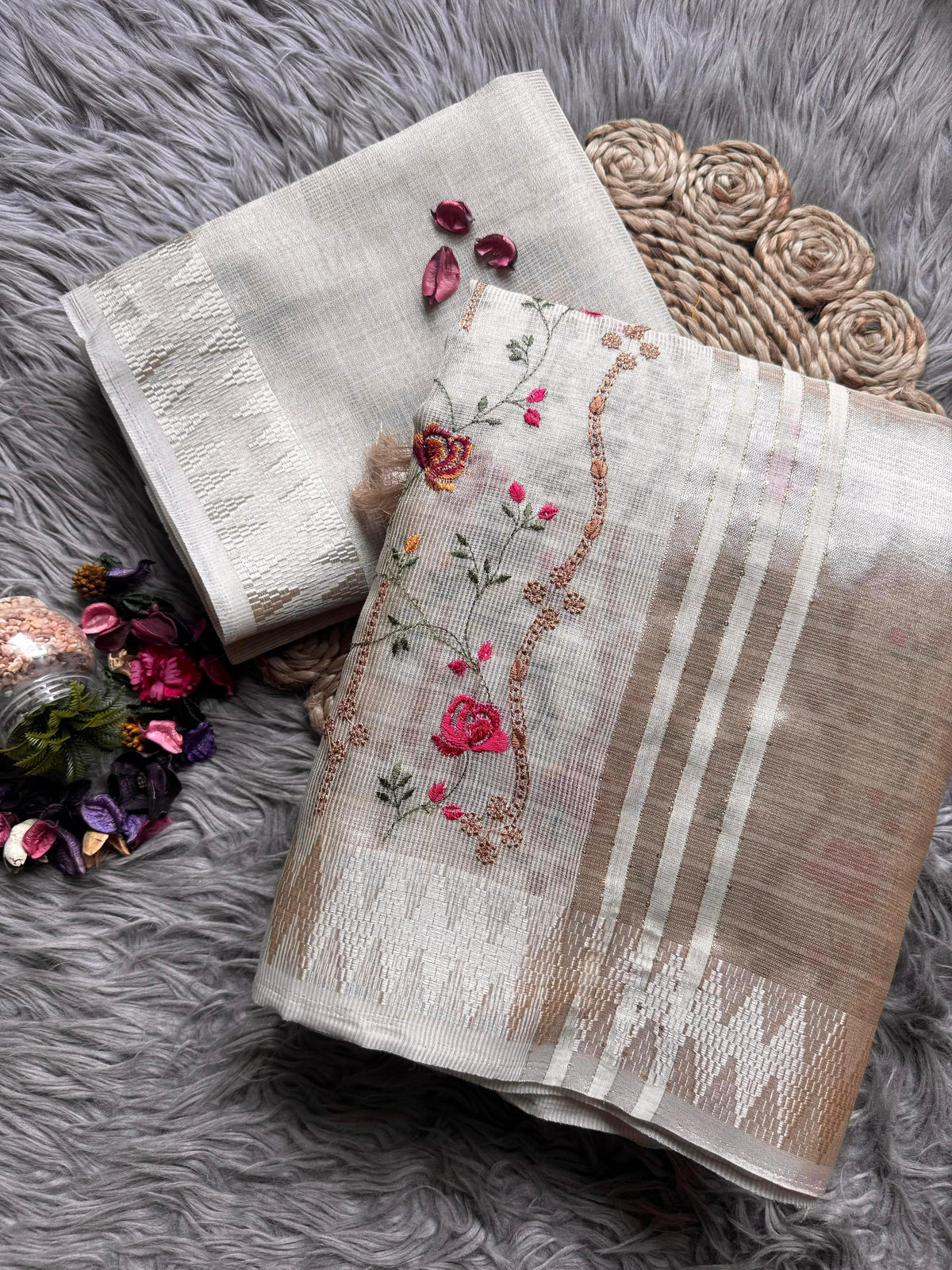 Soft benaresi tissue silk thread work saree ✨