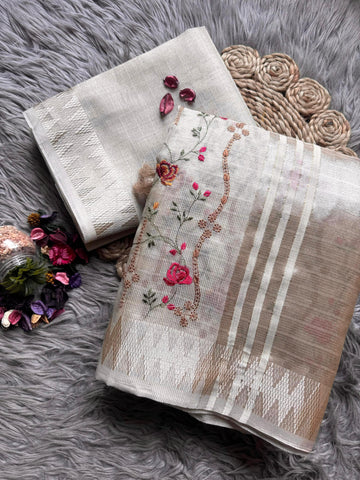 Soft benaresi tissue silk thread work saree ✨