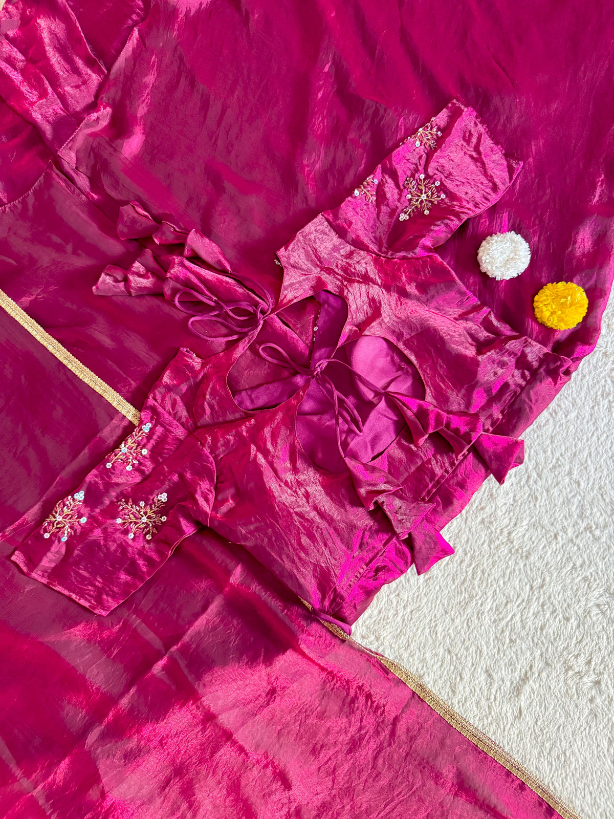Peplum style Designer maggam worked lehengas