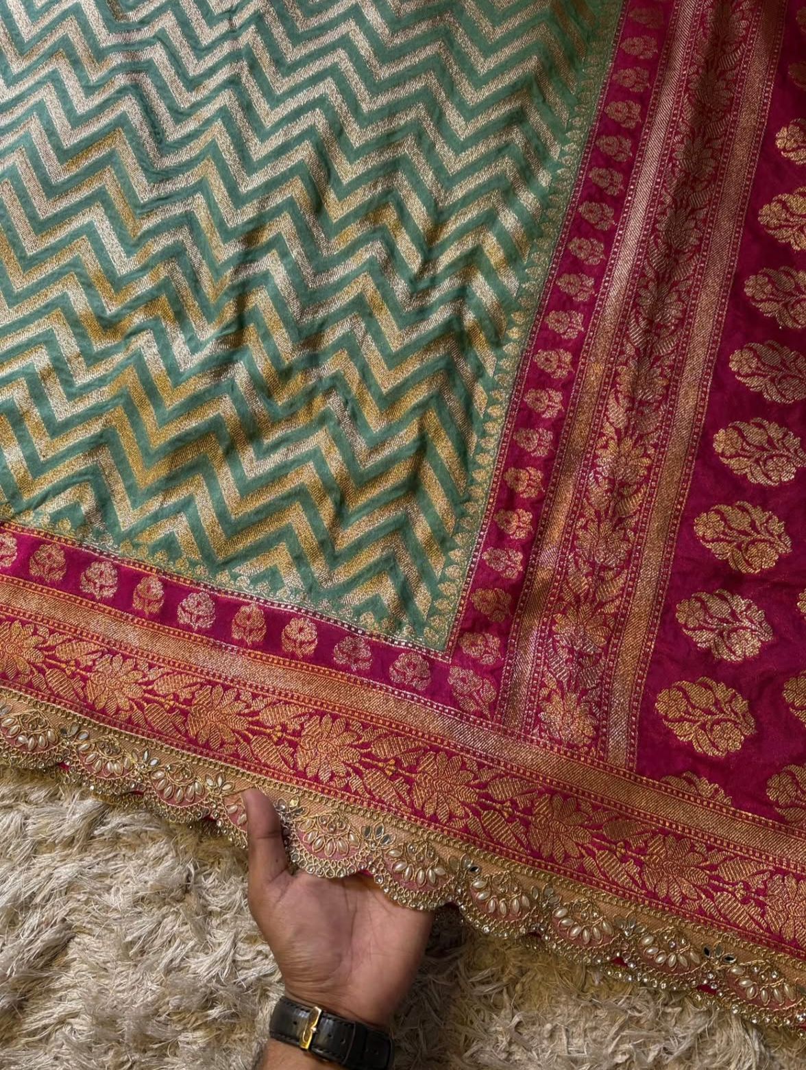 Benaresi khaddi georgette silk saree ✨