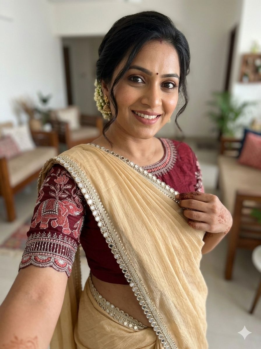 Rangoli crush saree