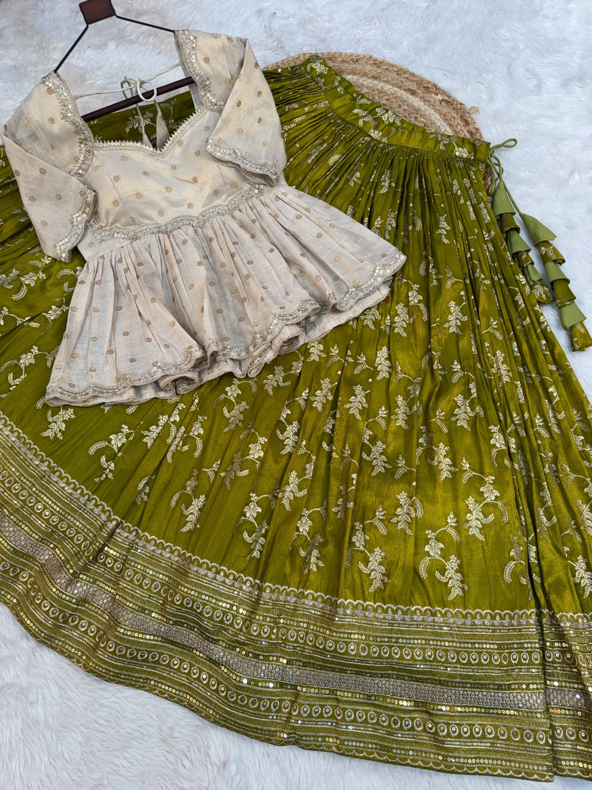 Designer viscose Jacquard lehenga choli