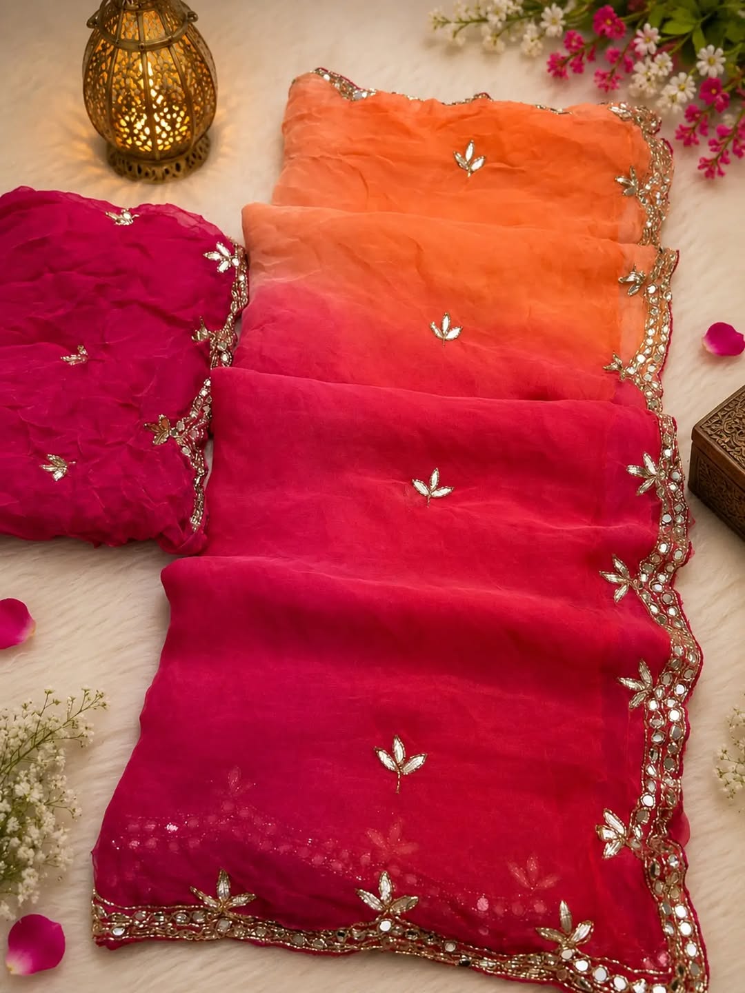 Shiffon hand work saree ✨