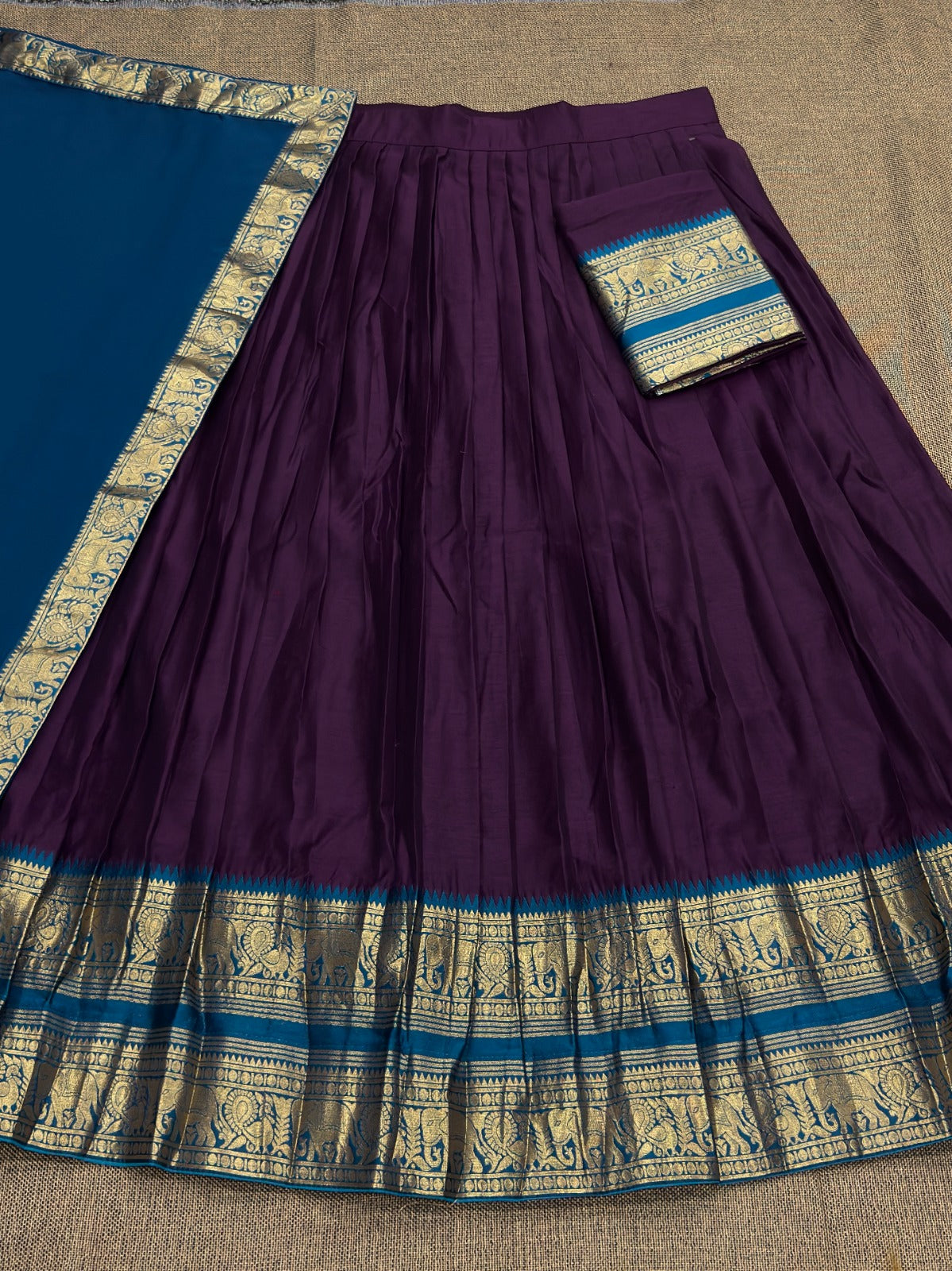 Vintage look kanjivaram silk lehengas