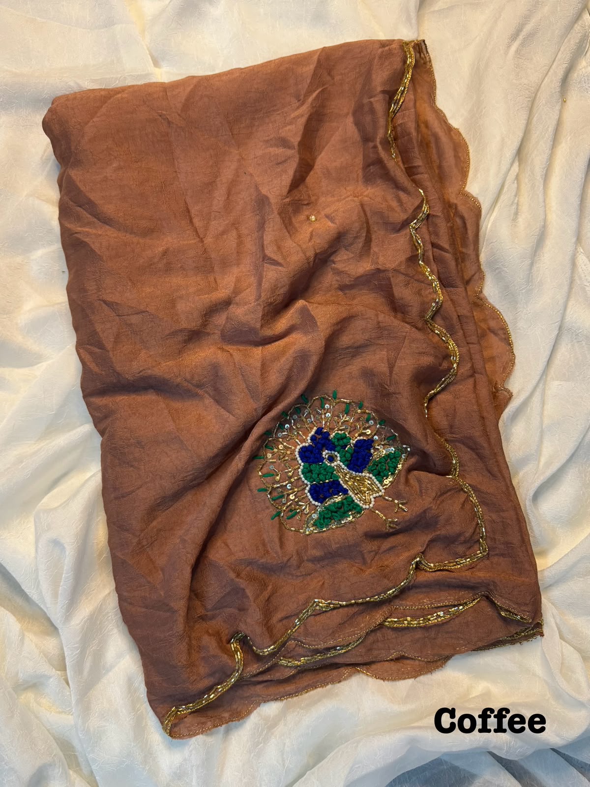 Soft rangoli crushed silk saree