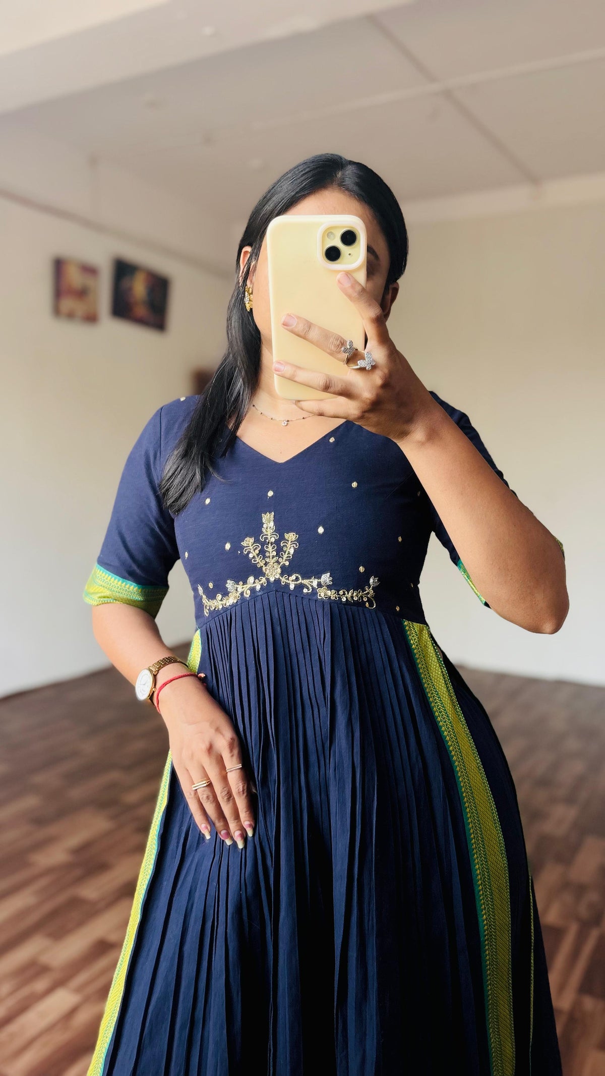 Mangalagiri handloom designer kurta-pant set