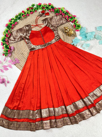 Vichitra gown with duppata ✨