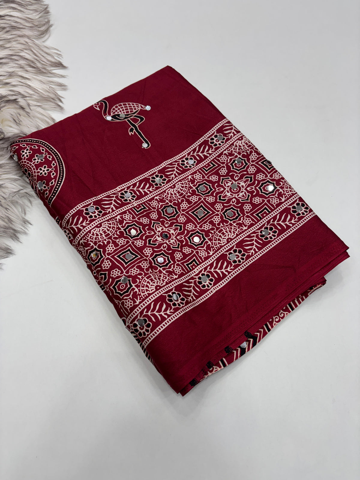 Azrak pattern swan 🦢 design saree ✨