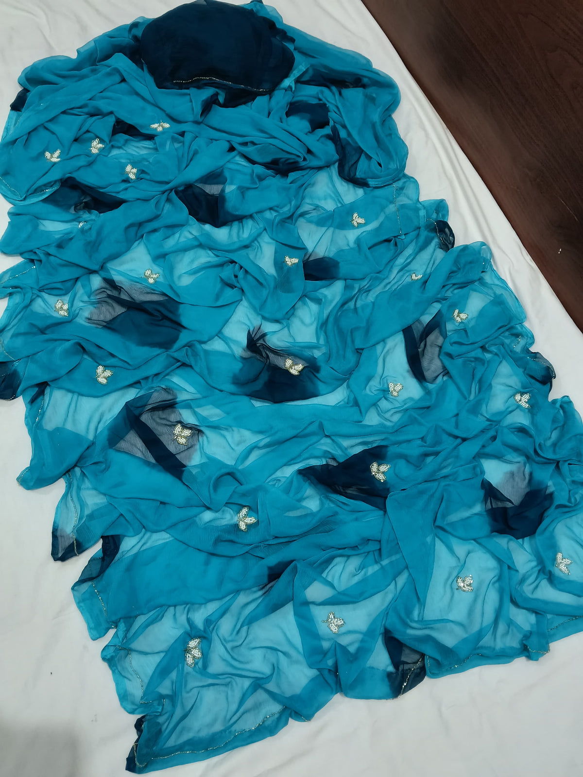 HALF PURE SHIFFON SAREE