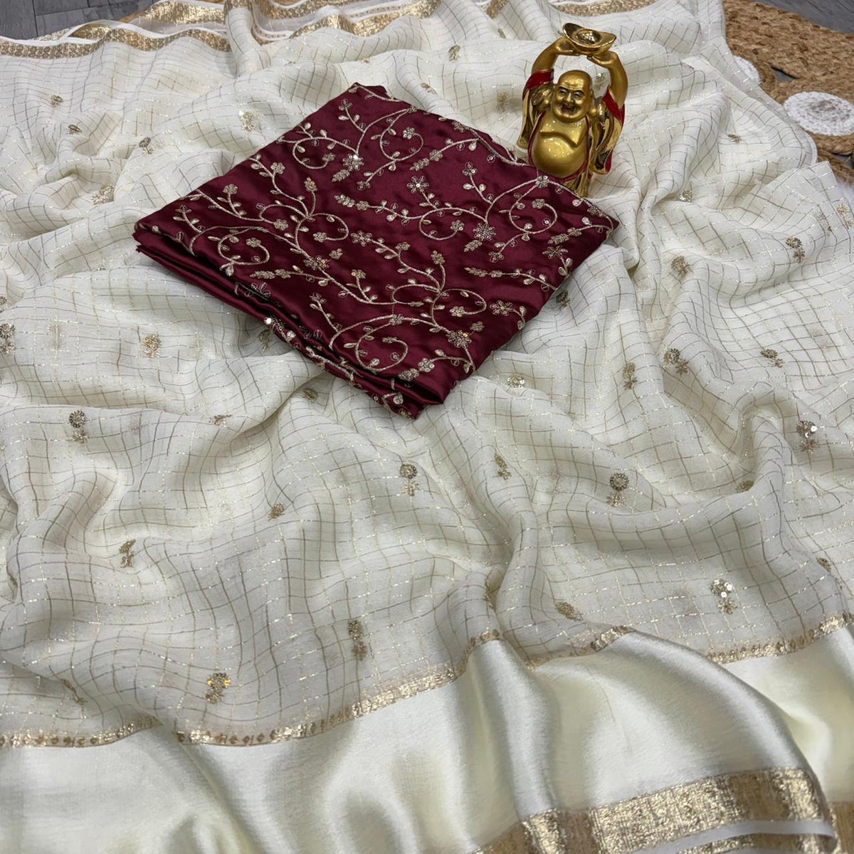 pure viscos sarees with work blouse