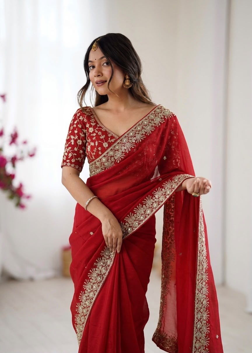 Soft rangoli silk designer saree ✨