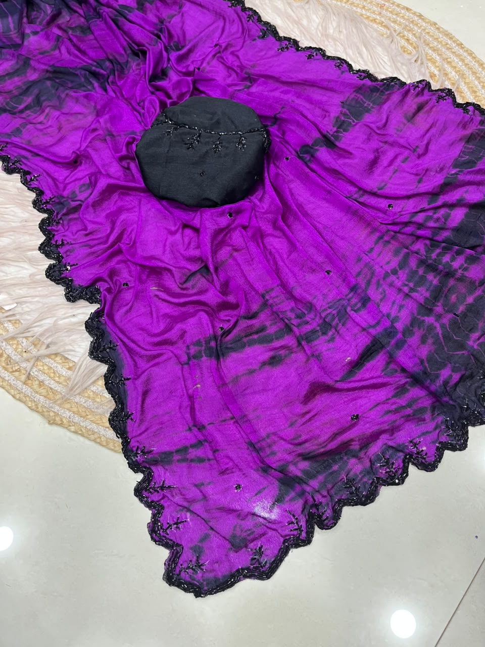 Dyeable chinnon saree✨