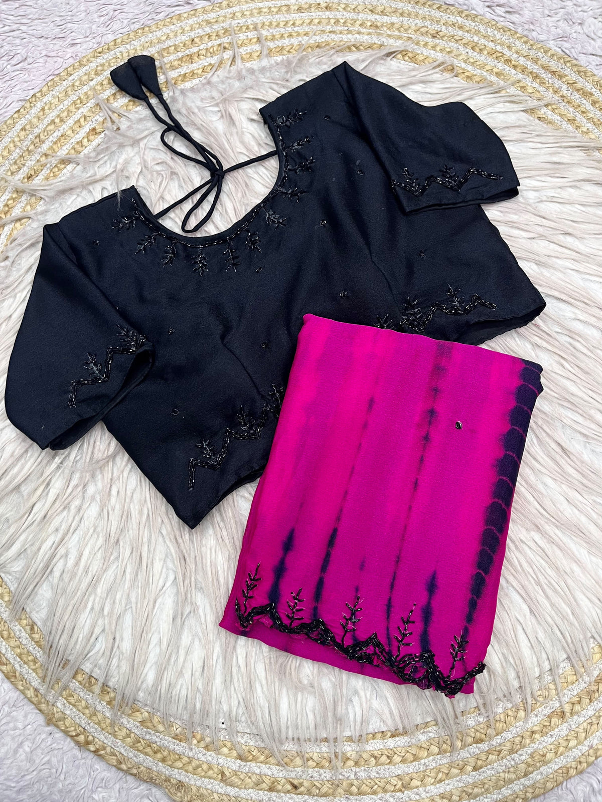 Dyeable chinnon saree✨