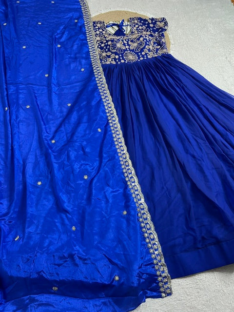 Heavy Maggam Work Gown with dupatta