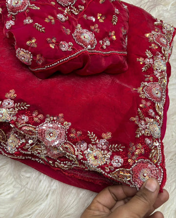 soft fancy Fandy silk sequins saree