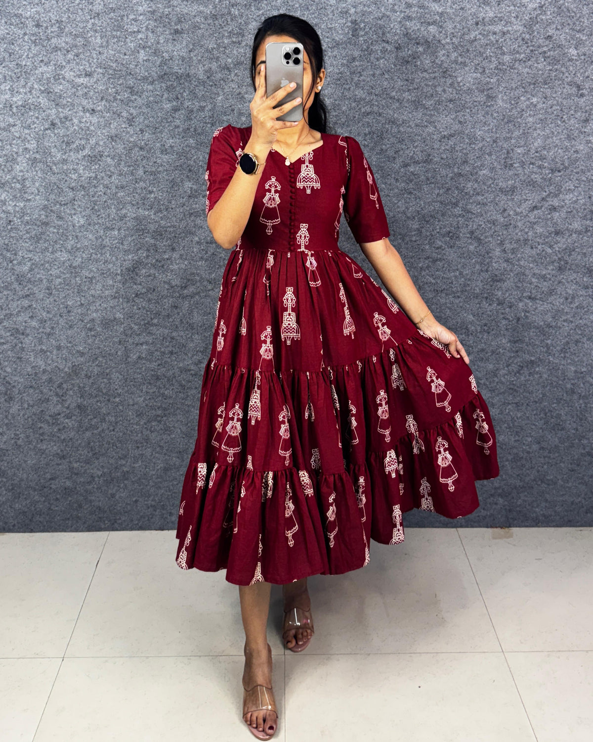 Warli printed doll maxi gowns