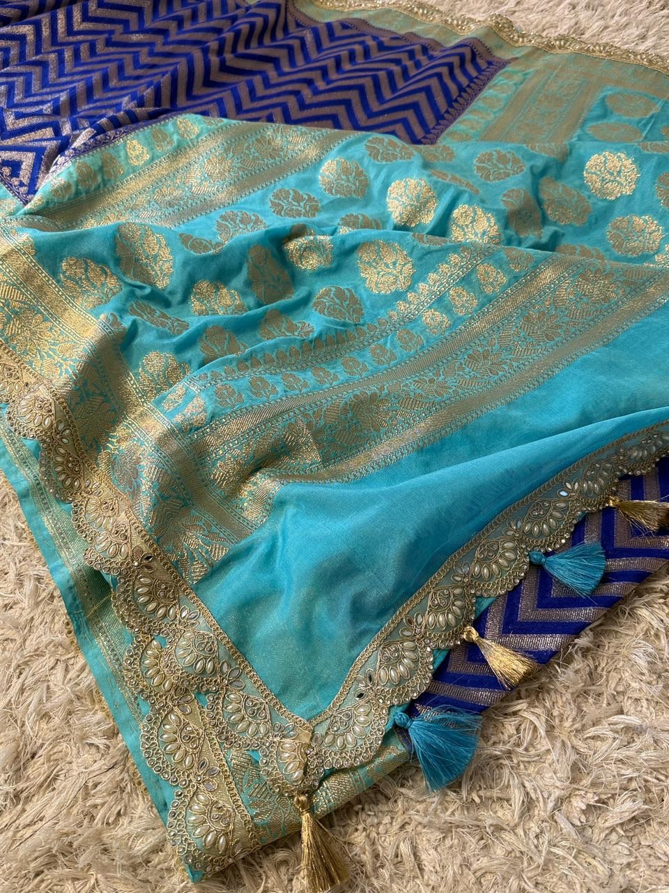 Benaresi khaddi georgette silk saree ✨