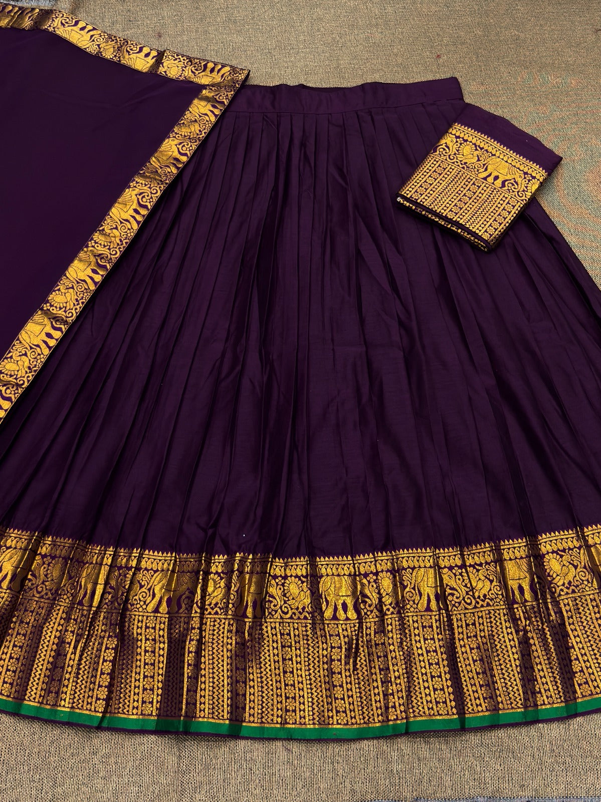 Vintage look kanjivaram silk lehengas