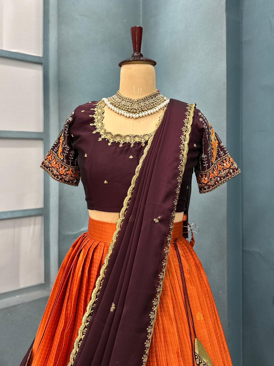 Pure kanjivaram silk lehenga