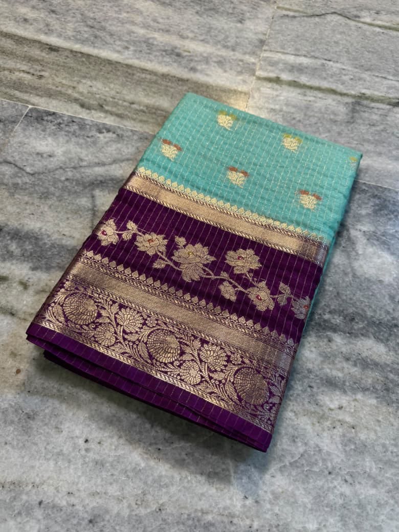 Banarasi Beautiful Check Warm Silk Soft Saree
