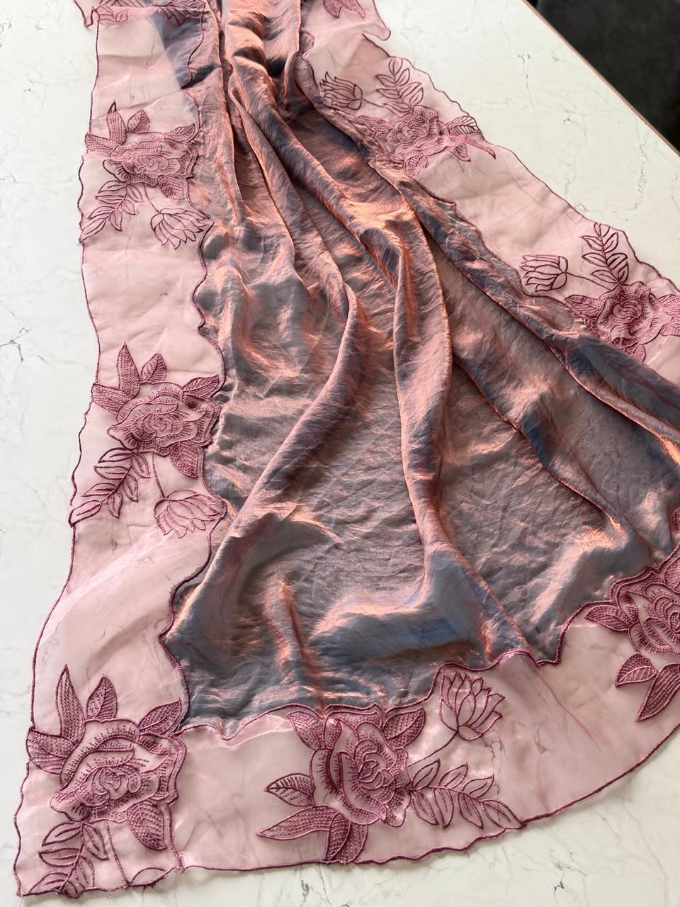 Applique work space silk saree
