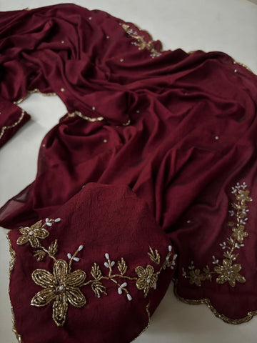 Premium rangoli crush silk designer saree ✨
