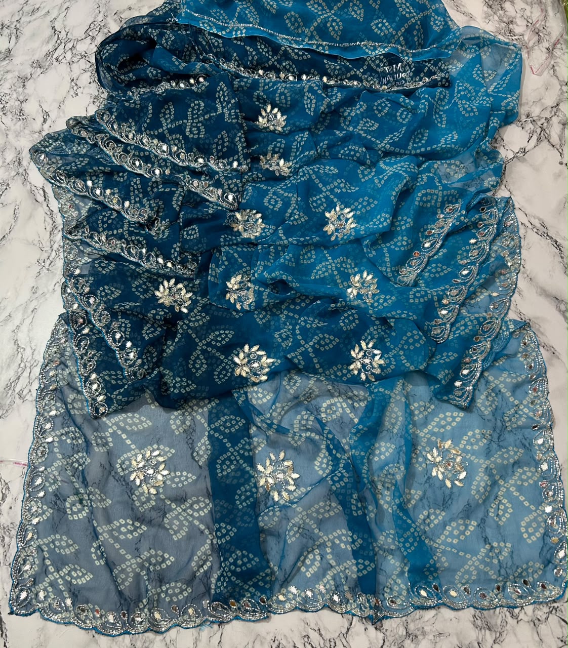 Synthetic georgette handwork saree