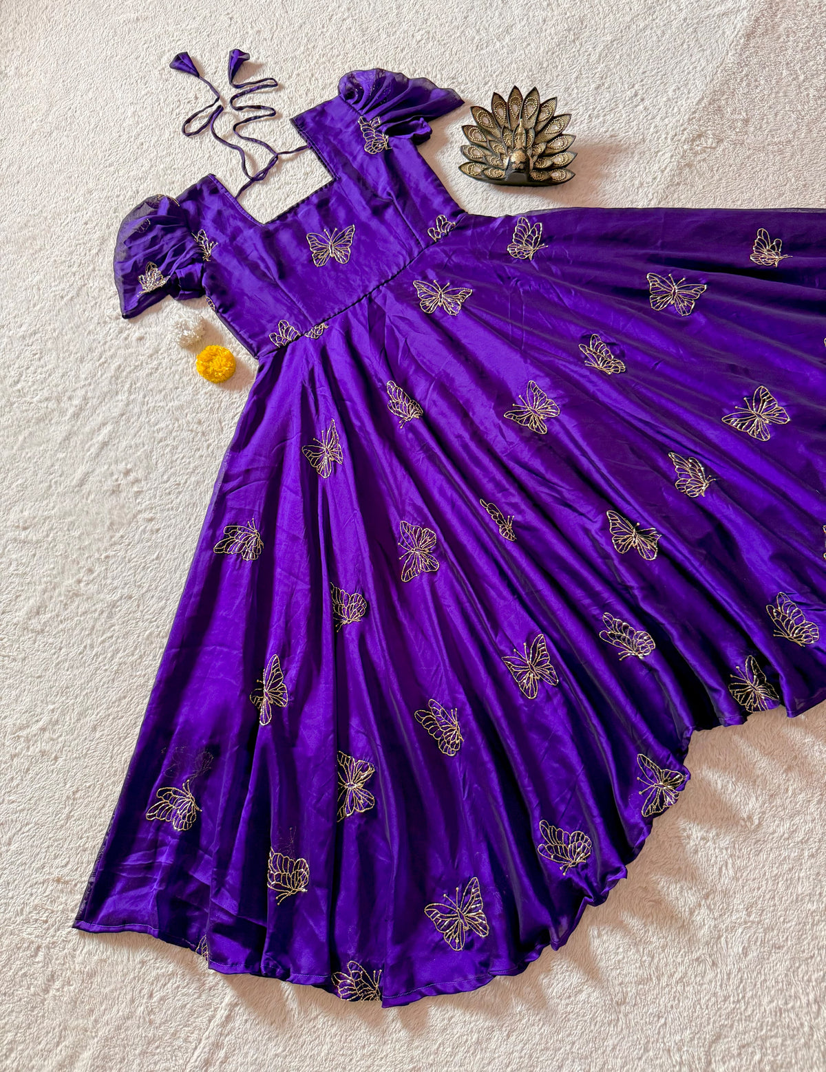 Butterfly rangoli silk frock ✨