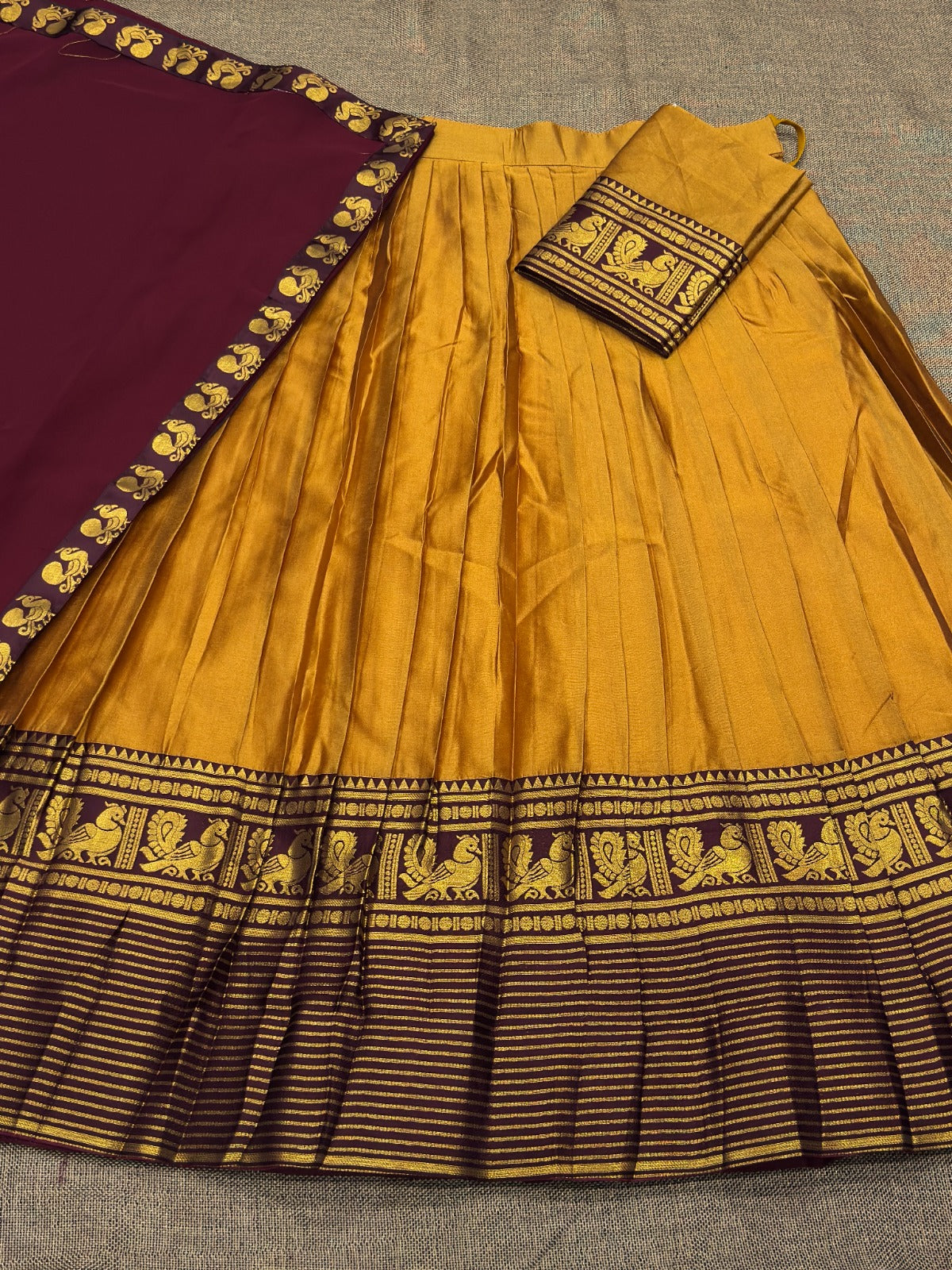Vintage look kanjivaram silk lehengas