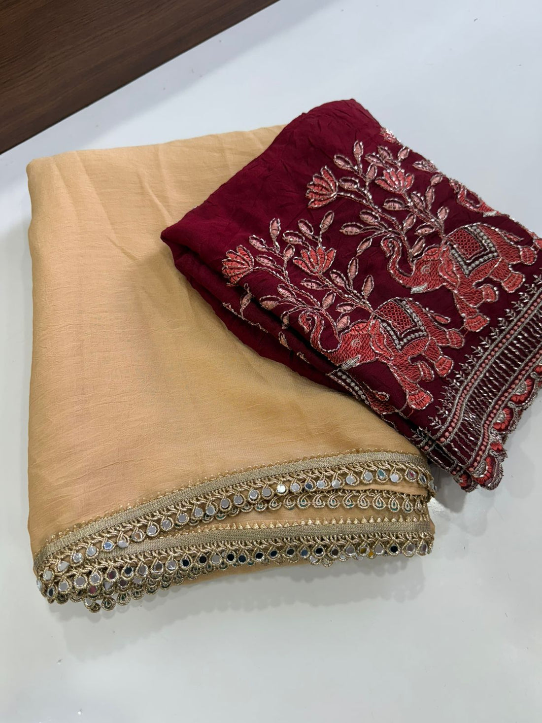 Rangoli crush saree