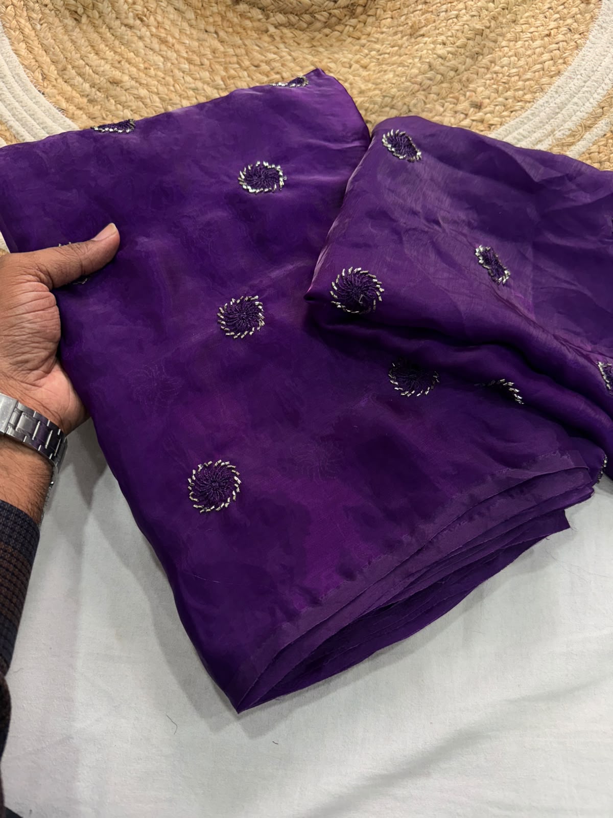 Space satin work saree ✨