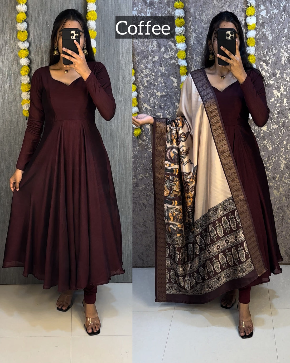 Vichitra silk anarkali set✨