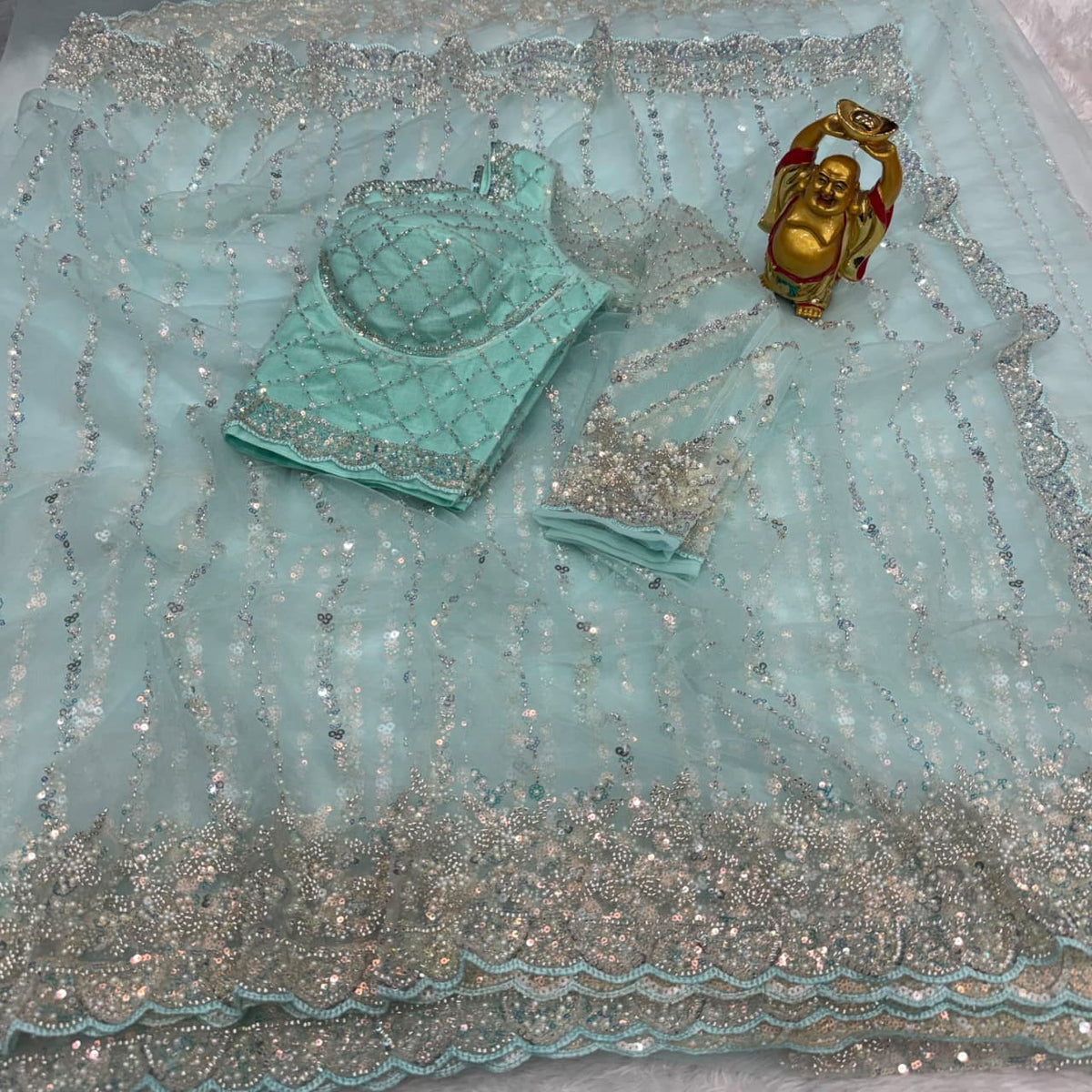 Party wear pearl work saree ✨