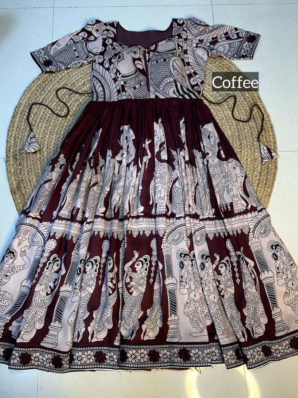 Maslin fabric kalamkari print frock