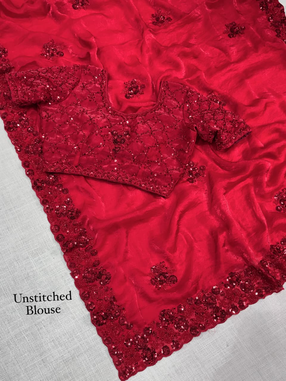 Red space staun ✨ designer saree