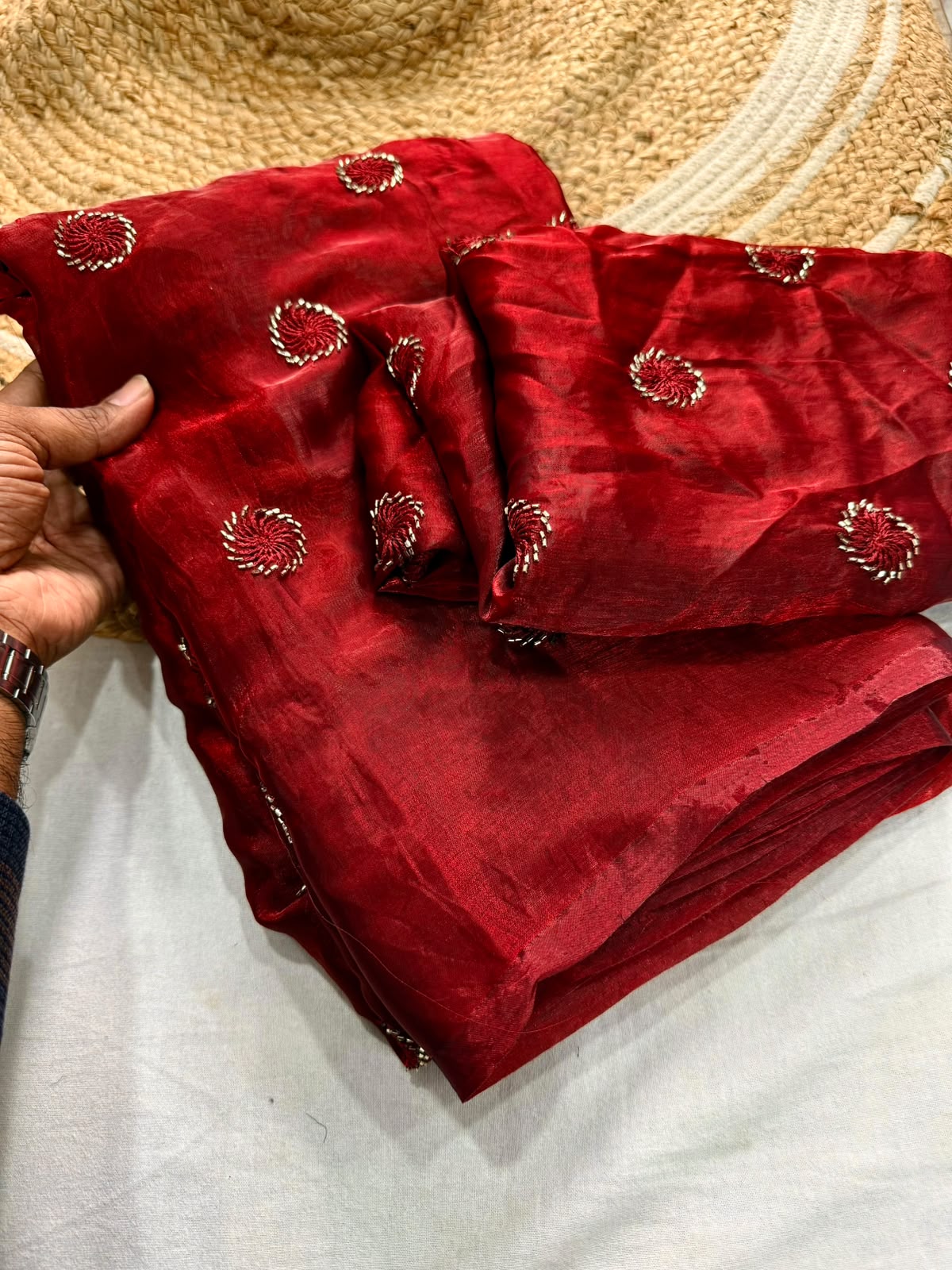 Space satin work saree ✨