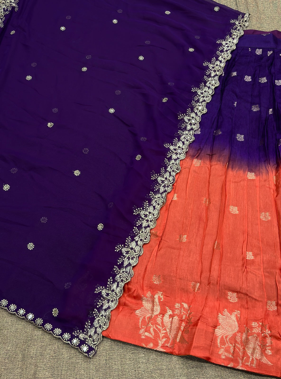 Fully stitched Viscose dola silk lehenga