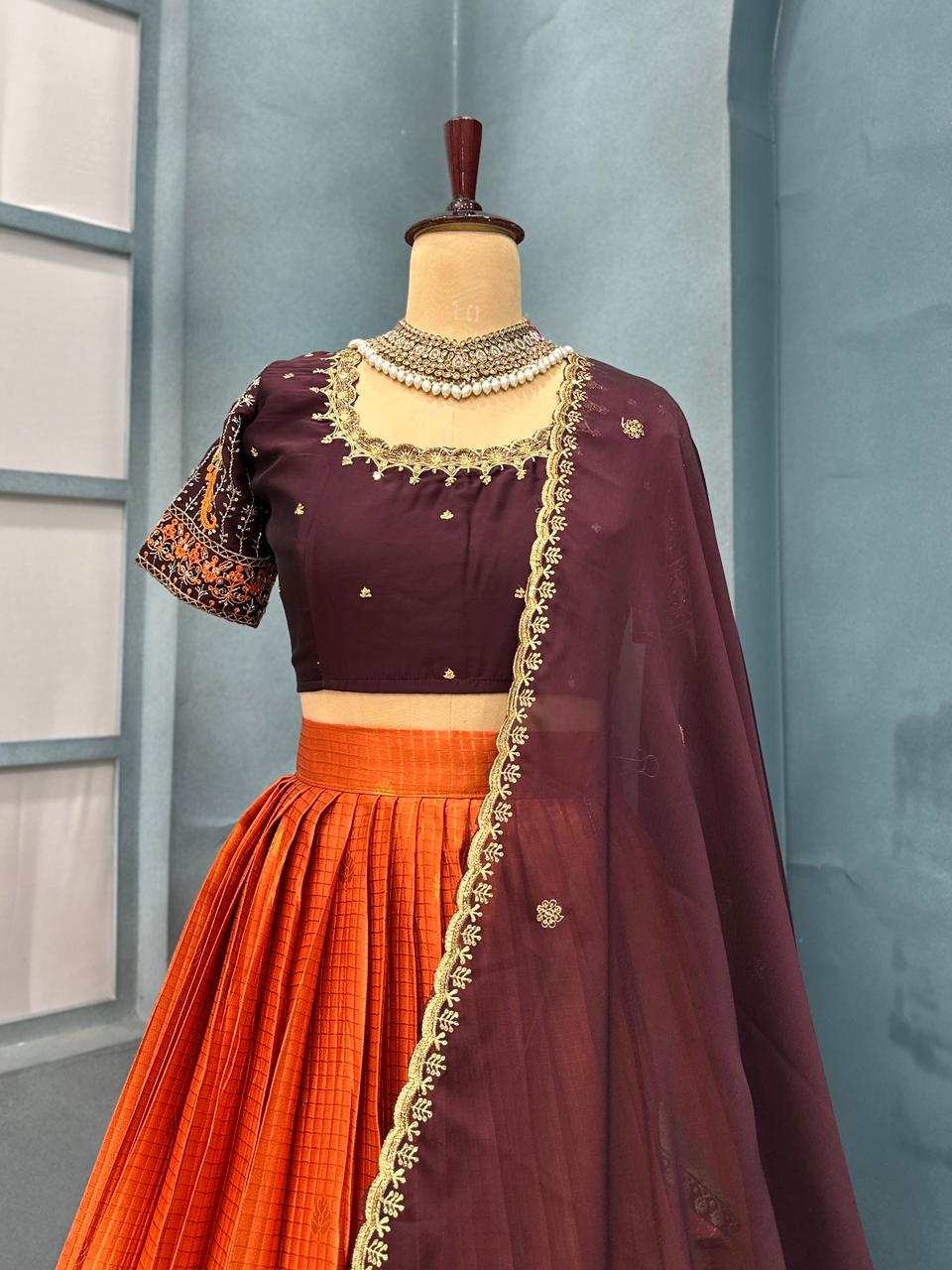 Pure kanjivaram silk lehenga
