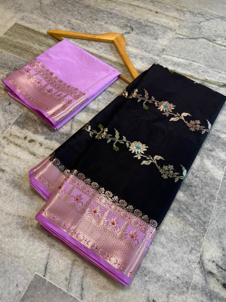 Lahariya design benaresi katan silk saree ✨