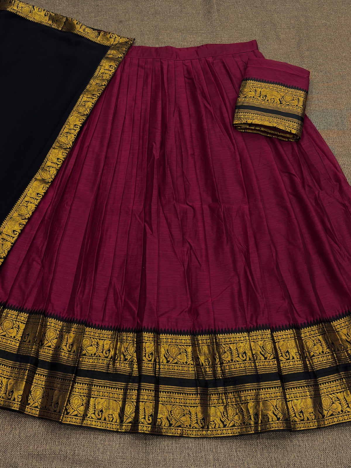 Vintage look kanjivaram silk lehengas