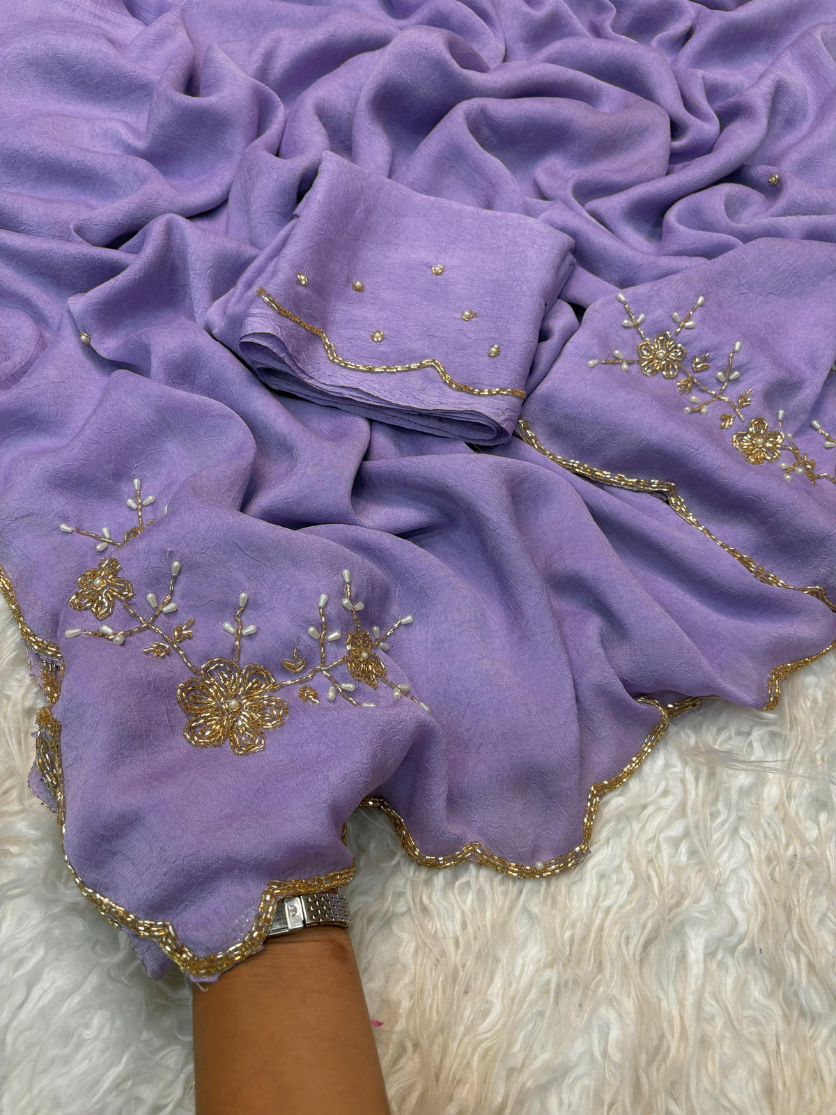 Premium rangoli crush silk designer saree ✨