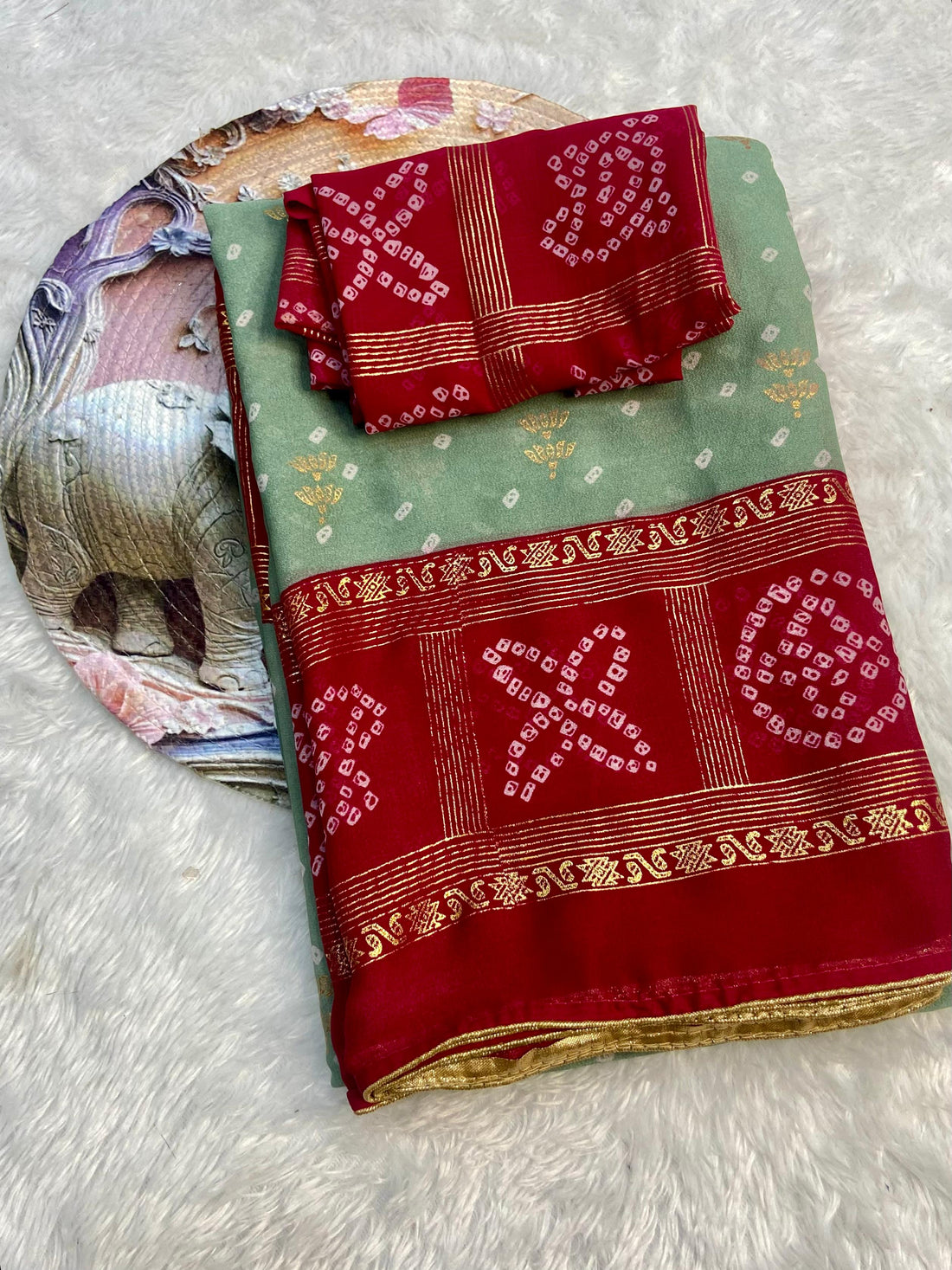 Heavy malai design saree