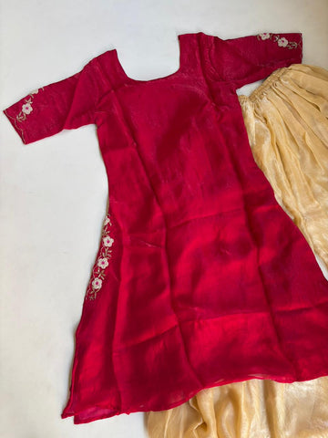 Space silk maggam work palazzo set