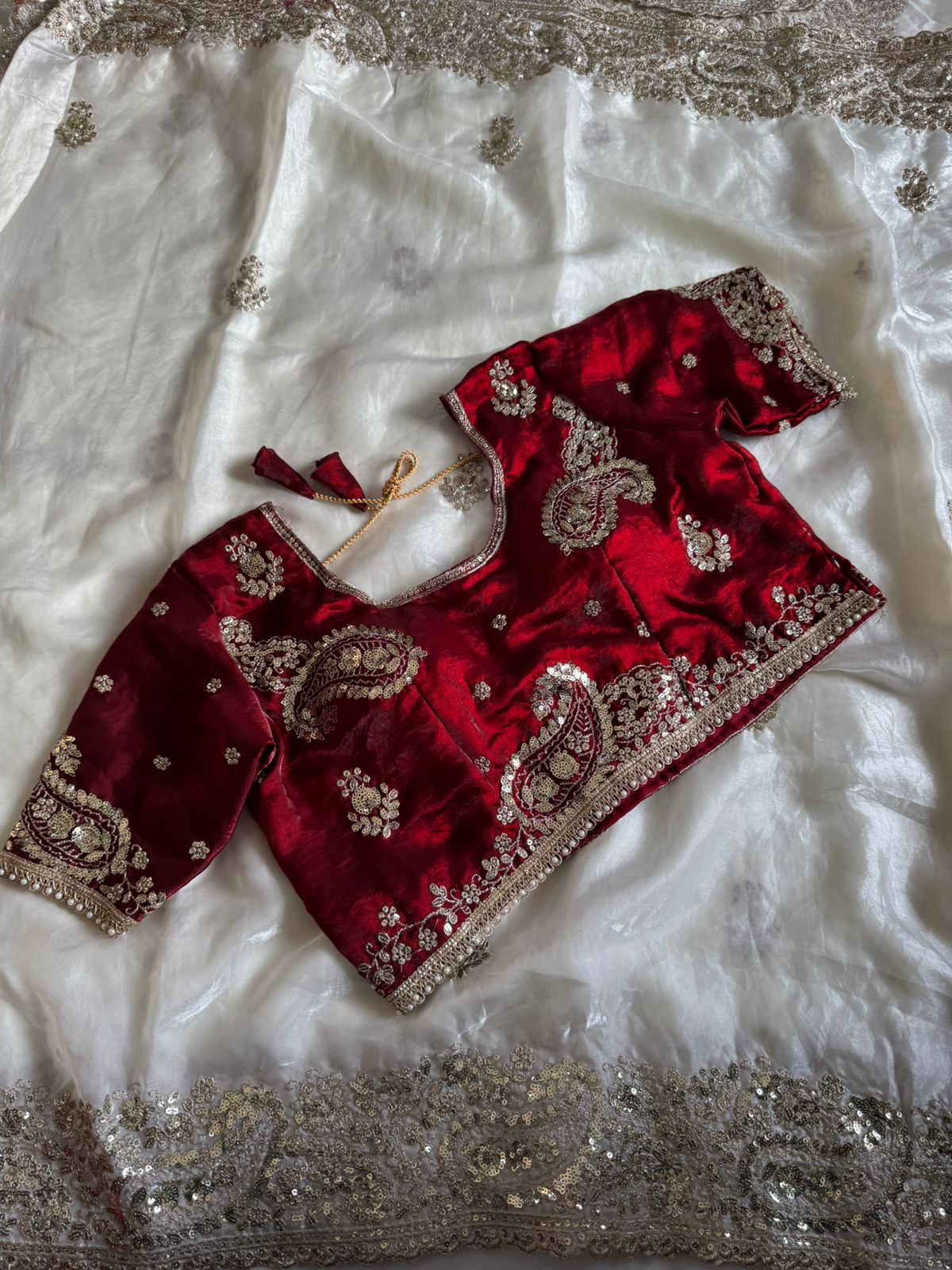 Designer fendy satin sequence embroidery saree