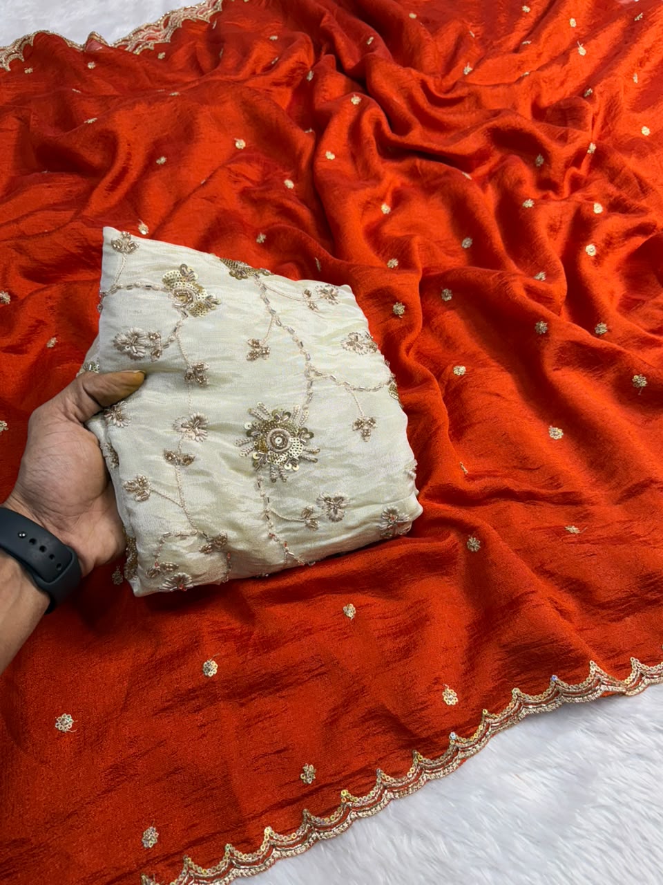 Vichitra silk designer saree ✨