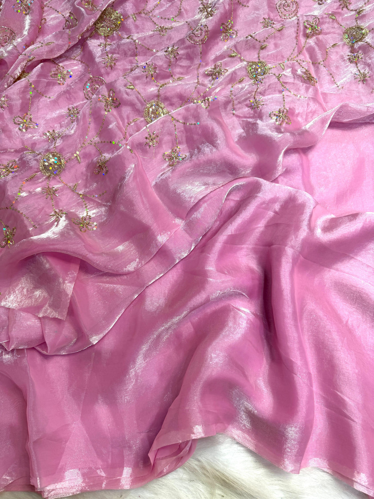 Two tone heavy space silk designer saree