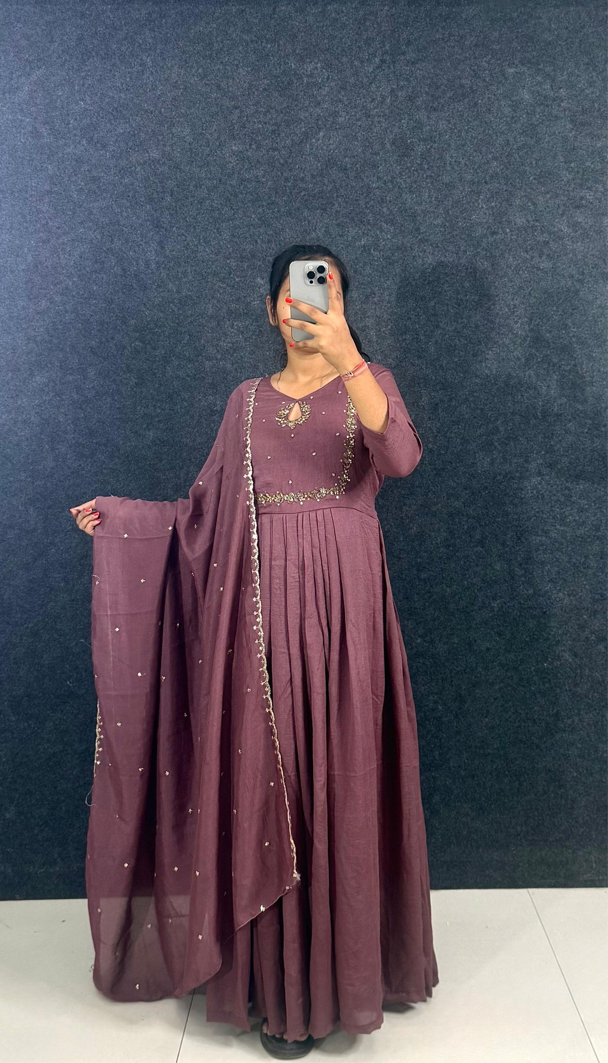 TARA Hand work Anarkali with Duppatta